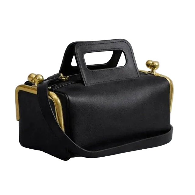 Women's Kiss Lock Frame Shoulder Bag and Clutch Purse