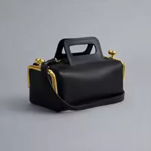 Women's Kiss Lock Frame Shoulder Bag and Clutch Purse