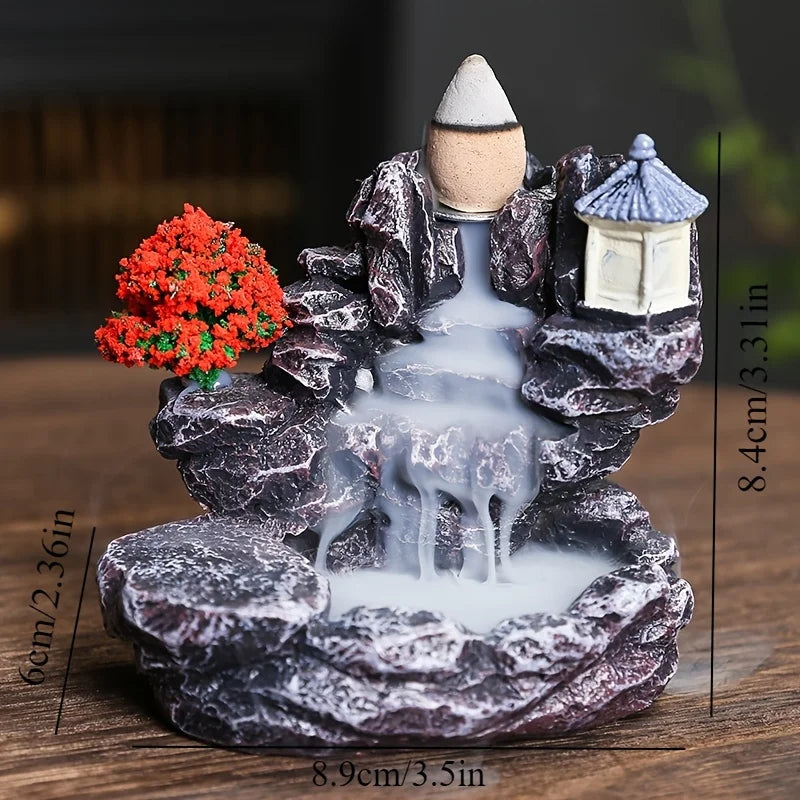 Mountain River Waterfall Backflow Incense Burner and Tabletop Ornament