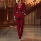 Women's Leopard Print Two-Piece Suit Set
