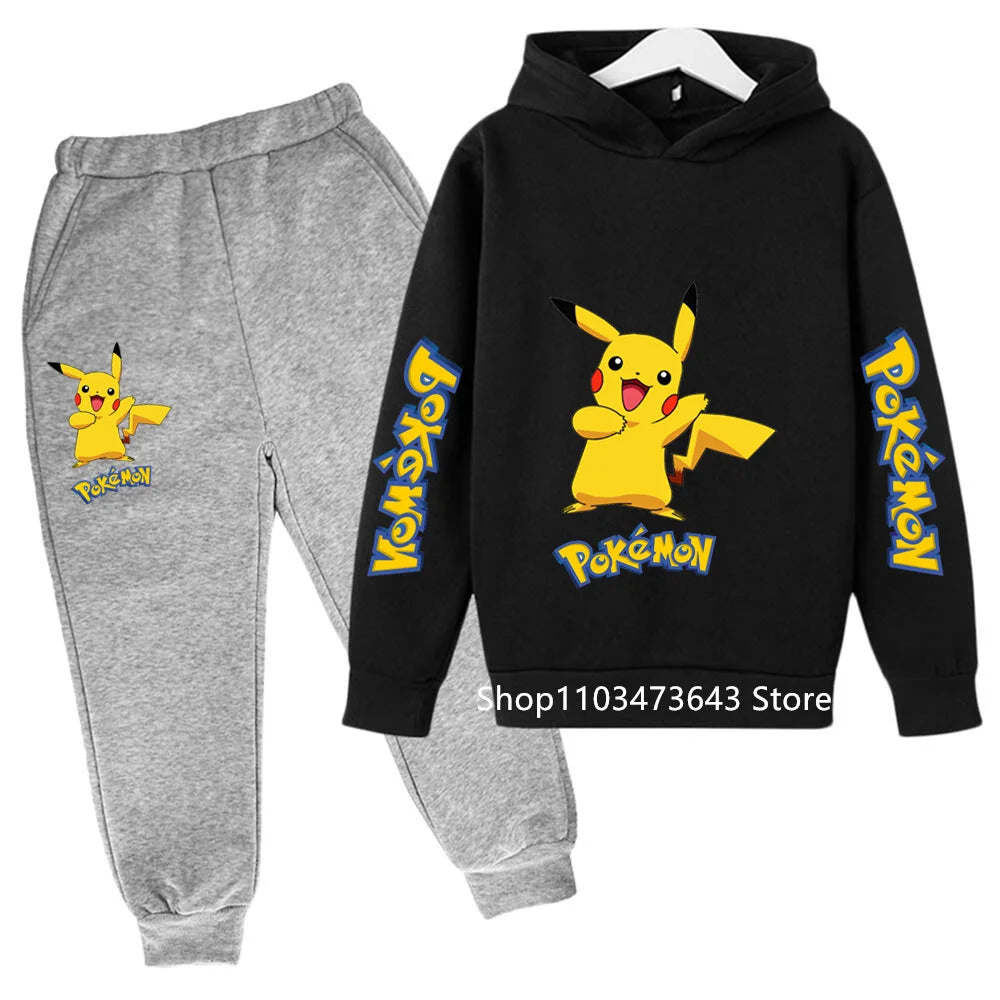 Kids' Cartoon Hoodie Sweatshirt Pants Two-Piece Set