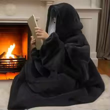 Cozy Oversized Reversible Fleece Wearable Hoodie Blanket with Kangaroo Pocket