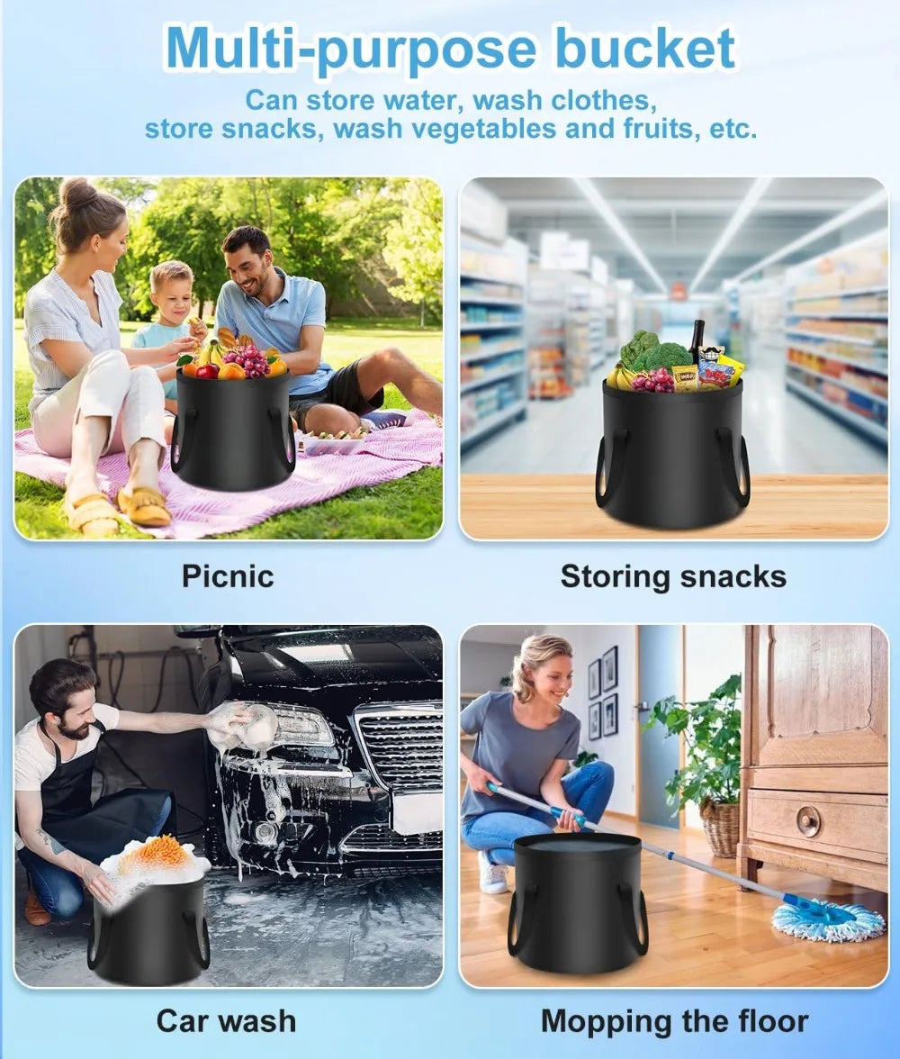 Portable Camping Shower with Rechargeable 6000mAh Pump and 5.3 Gallon Bag