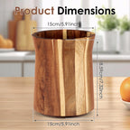 Rotating Wooden Utensil Holder and Kitchen Countertop Organizer
