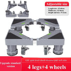 Adjustable Washing Machine Stand with Multi-Functional Fridge Base