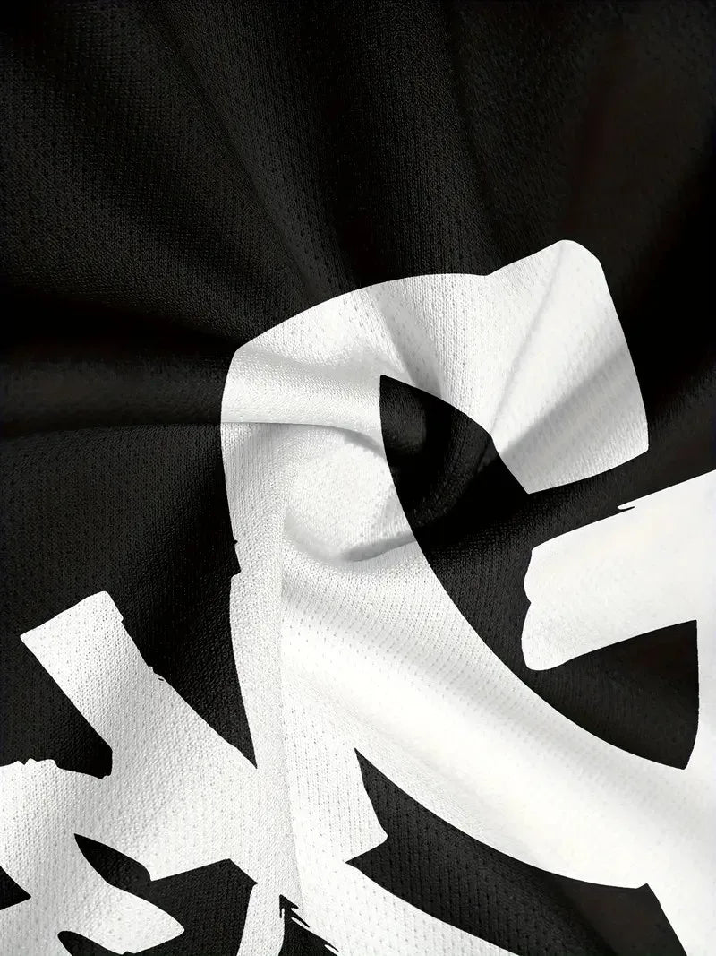 Men's Casual Summer T-Shirt and Shorts Suit Set with 3D Letter Print
