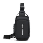 Men's Fashion PU Leather Anti-Theft Casual Crossbody Chest Bag