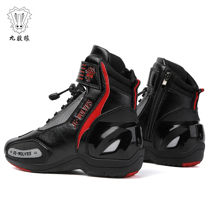 Unisex Leather Anti-Slip Urban Motocross Racing Boots D98