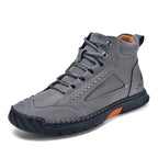 Men's Fashion Split Leather Handmade Casual Ankle Boots 2317-1