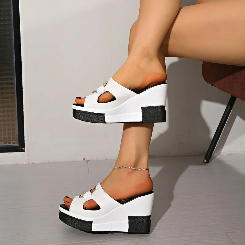 Women's Platform Wedge Slippers High Heel Summer Casual Sandals