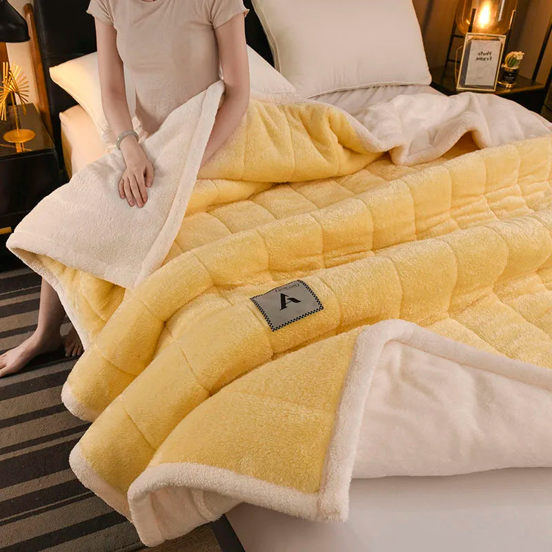 Thick Warm Milk Velvet Blanket and Soft Winter Plush Throw