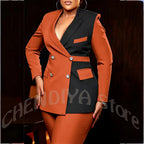 Women's Classic Tailored Blazer and Trousers Suit Set