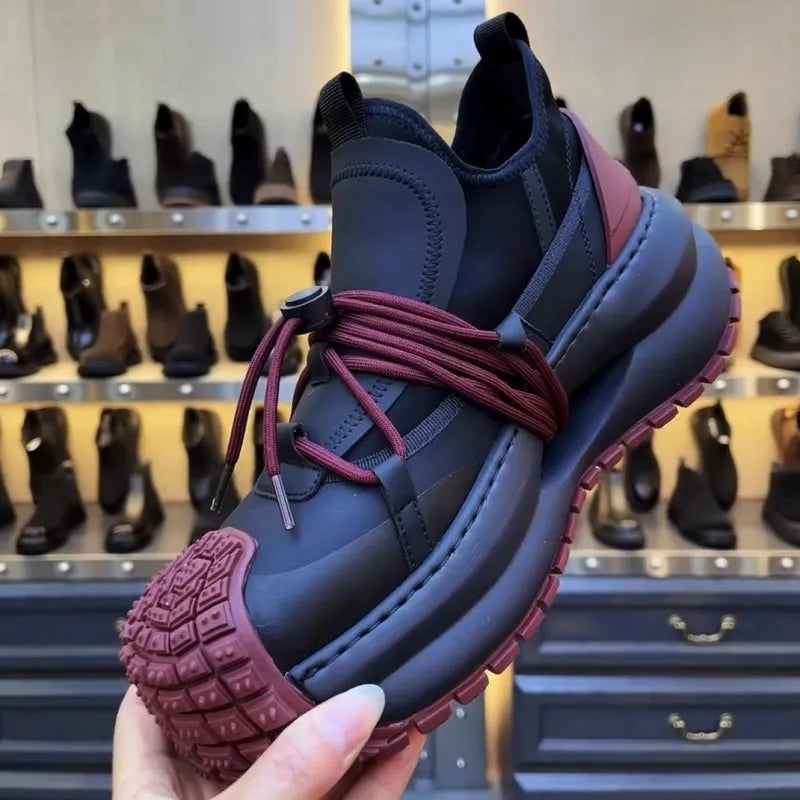 Men's Warm Fleece Lining Platform Running Shoes
