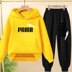 Kids' Letter Printed Hoodie Pants Two-Piece Set
