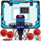 Kids Indoor Light Up Over the Door Basketball Hoop Set