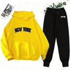 Women's Printed Hoodie Sweatshirt Jogger Pants Set