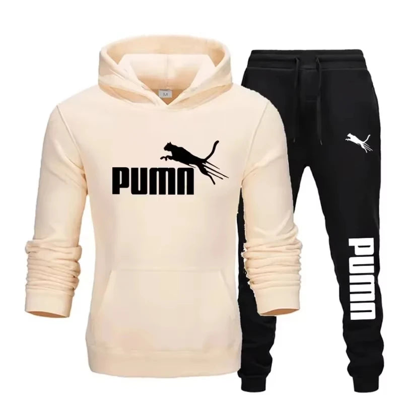 Men's Casual Pullover Hoodie and Pants Tracksuit Set