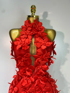 Women's Flower Hollow Out Sleeveless Knitted Bandage Dress