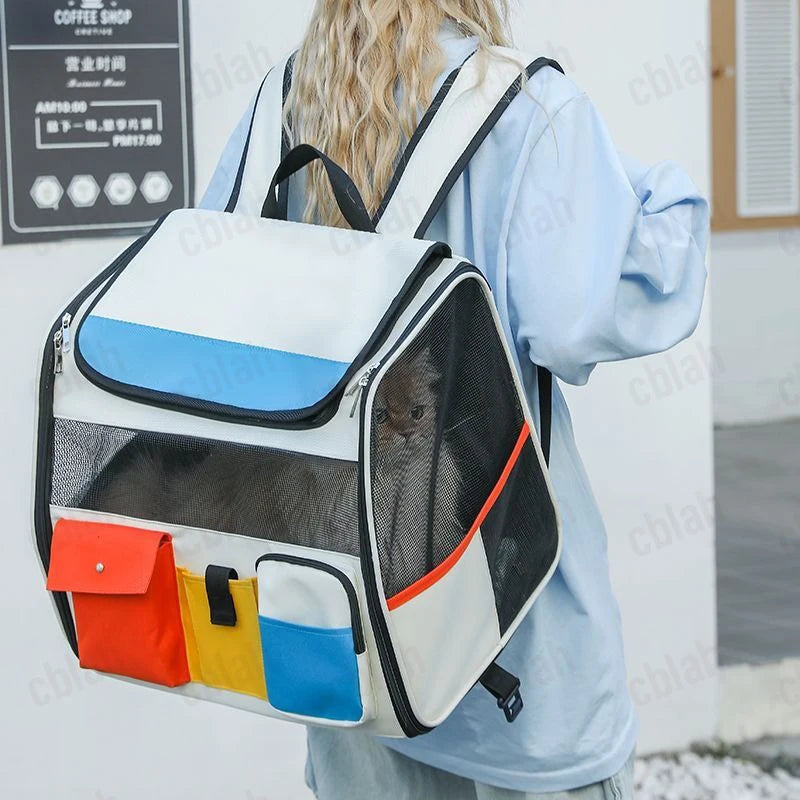 Portable Breathable Foldable Rolling Pet Trolley Backpack