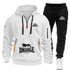 Men's Casual Hooded Sweatshirt and Sports Pants Tracksuit Set