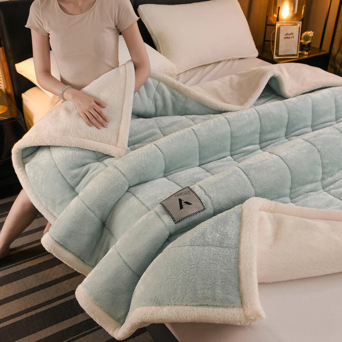 Thick Warm Milk Velvet Blanket and Soft Winter Plush Throw