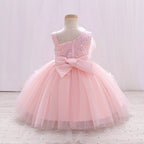 Girls' Sparkling Single Shoulder Puffy Skirt Pageant Dress