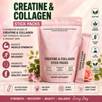Creatine Collagen Powder Sticks Strength Recovery Supplement 20 Servings