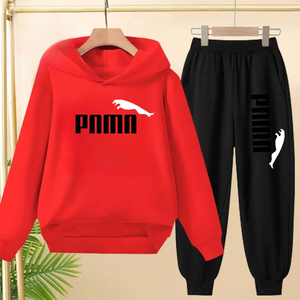 Kids' Letter Printed Hoodie Pants Two-Piece Set