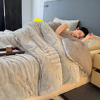 Three-Dimensional Jacquard Blanket and Double-Sided Fleece Throw