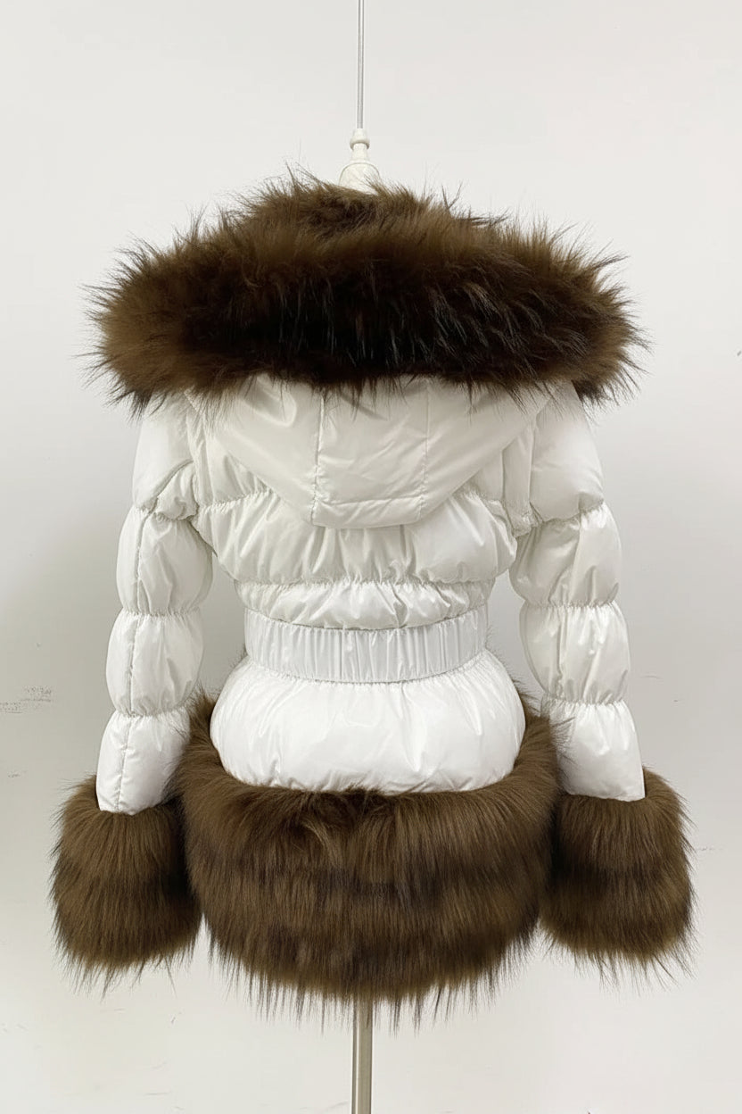 Women's Thick Warm Hooded Faux Fur Coat Y333