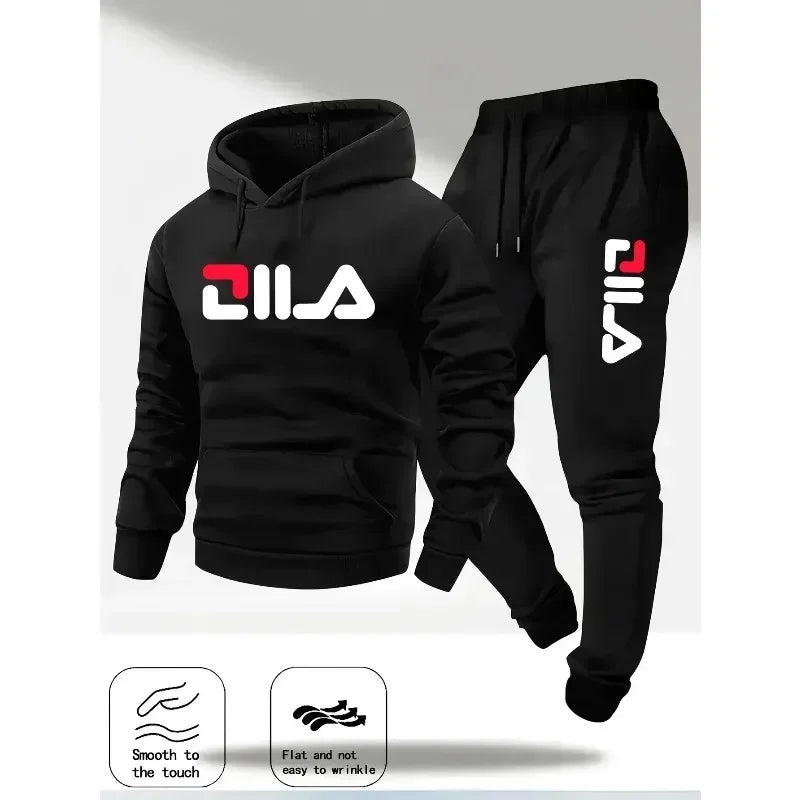 Men's Casual Hoodie and Sweatpants Two Piece Tracksuit Set