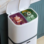 Double Layer Pedal Trash Can with Dry Wet Separation Lid