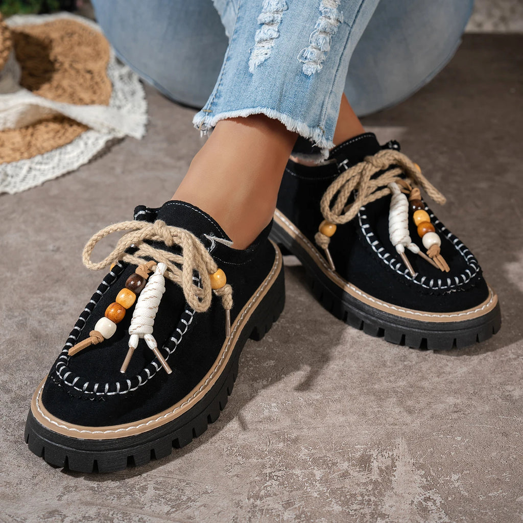 Women's Round Toe Casual Square Heel Pumps