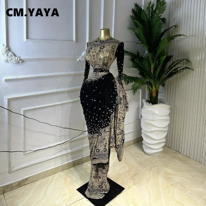 Women's Tie Dye Print Ruched Long Sleeve Bodycon Maxi Dress