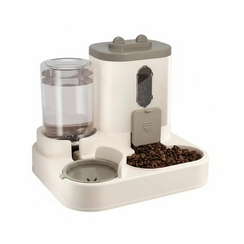 2-in-1 Automatic Cat Feeder and Water Dispenser Dual Pet Bowl for Small Dogs and Kittens