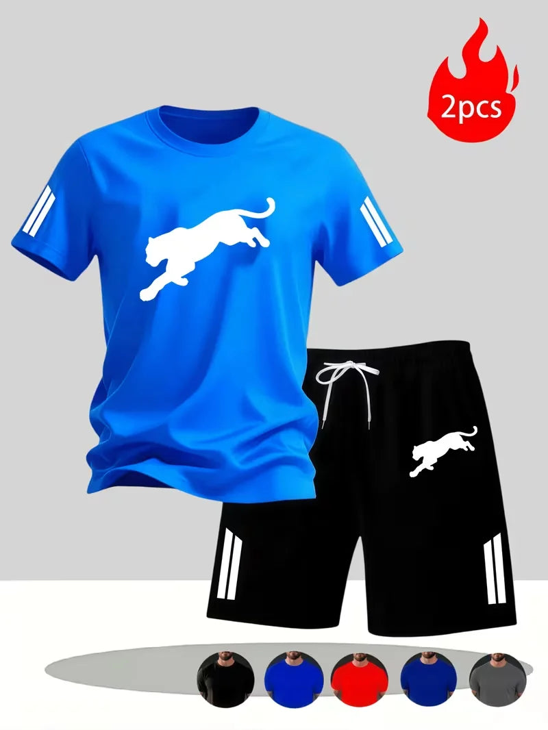 Men's Casual Summer T-Shirt and Shorts Suit Set