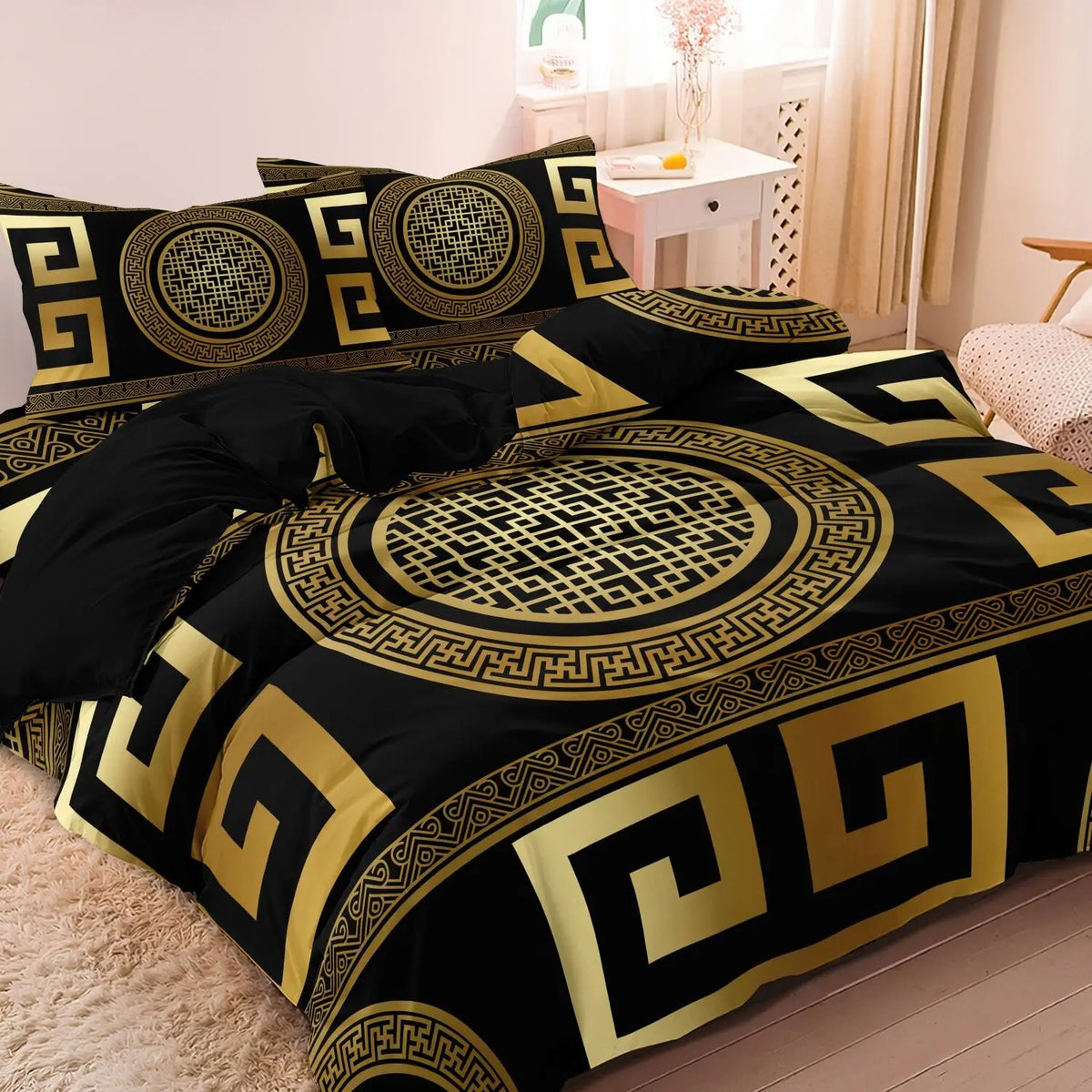 Luxury Baroque Geometric Duvet Cover and Modern Bedding Set