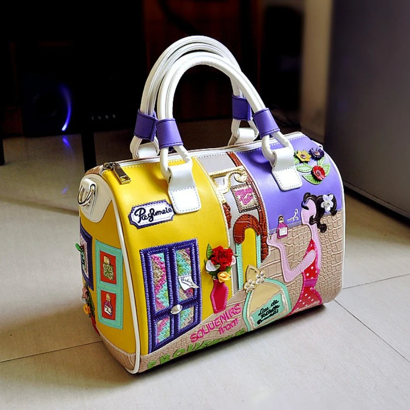 Women's Vintage Shoulder Bag Luxury Boston Handbag