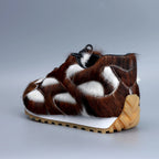 Women's Natural Calf Hair Low-Top Casual Sneakers