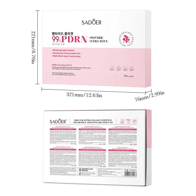 Salmon Pink Peptide Collagen Protein Skincare Set Firming Hydrating Kit