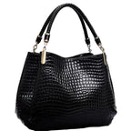 Women's Crocodile Pattern Shoulder Tote Bag