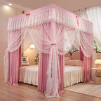 Princess Palace Style Blackout Mosquito Net Bed Canopy with Triple Doors
