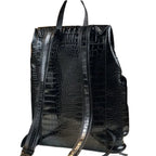 Unisex Fashion Genuine Leather Crocodile Pattern Travel Backpack