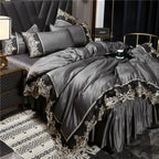 European Ice Rayon Duvet Cover and Silky Bedding Set