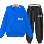 Kids' Printed Hoodie Pants Two-Piece Set