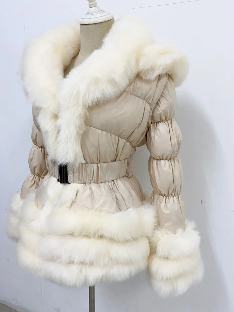Women's Thick Warm Hooded Faux Fur Coat Y333