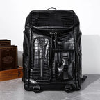 Men's Fashion PU Leather Large Capacity Travel Laptop Backpack
