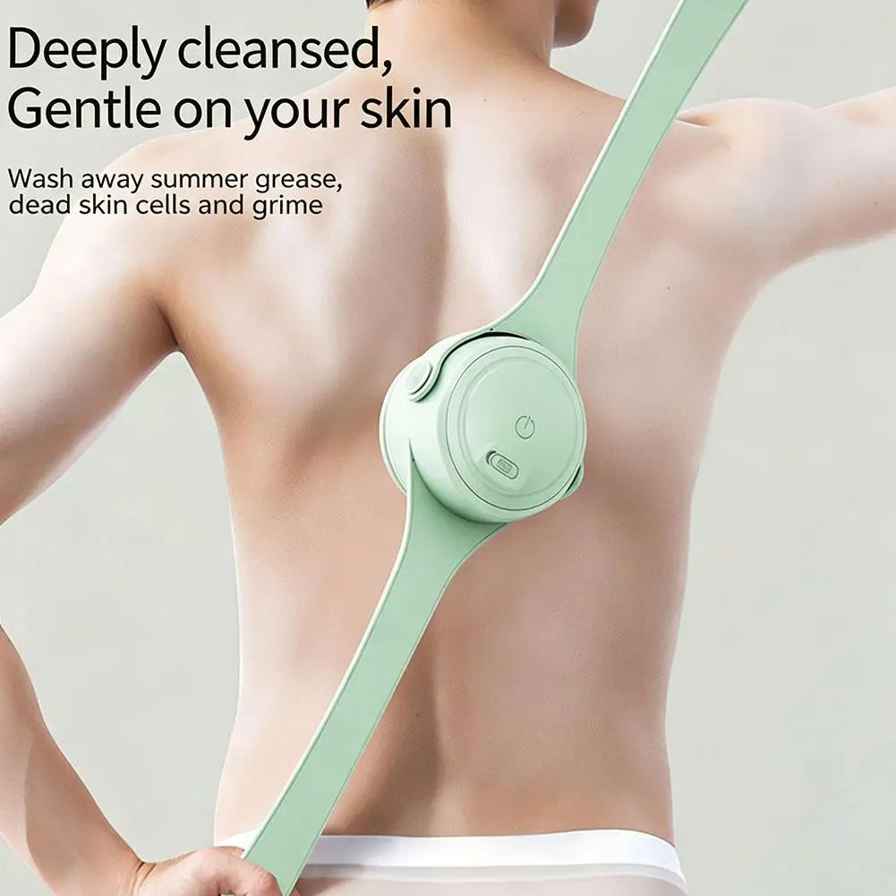 Waterproof Electric Body Brush with Long Handle and Rotatable Heads