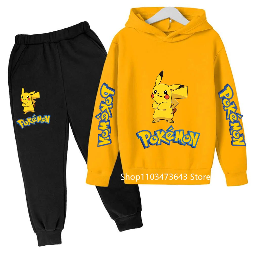Kids' Cartoon Hoodie Sweatshirt Pants Two-Piece Set