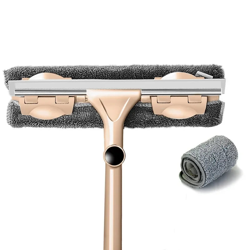Telescopic Window Cleaner Mop with Extendable Aluminum Rod
